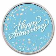1 oz Silver Colorized Round - APMEX Happy Anniversary