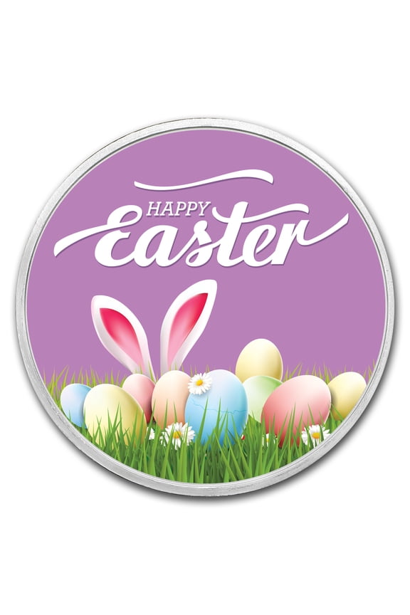1 oz Silver Colorized Round - APMEX (Happy Easter, Egg Hunt)