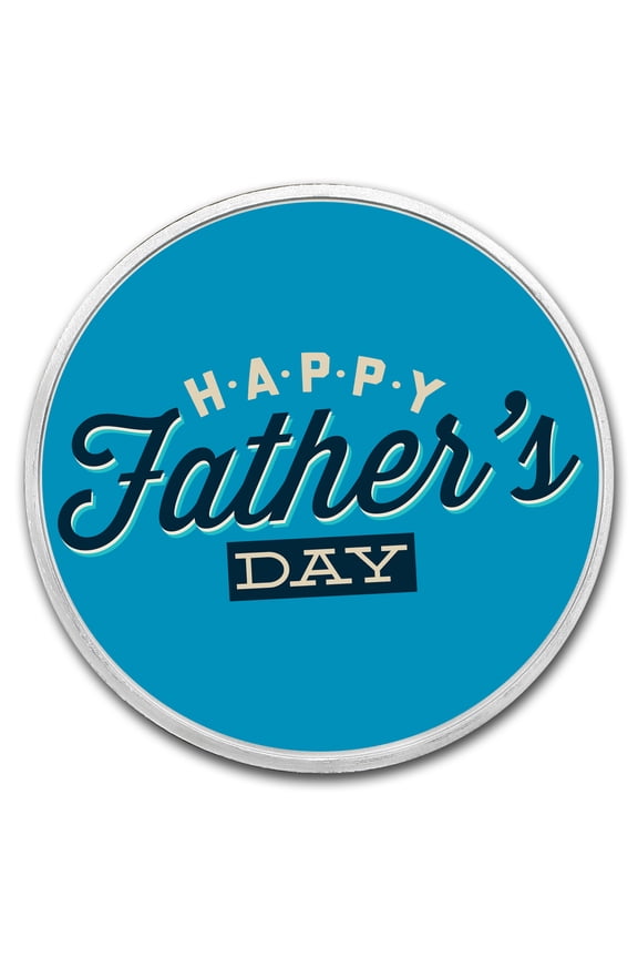1 oz Silver Colorized Round - APMEX (Happy Father's Day, Blue)