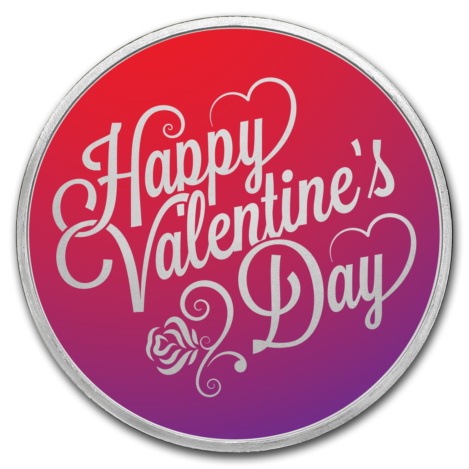 1 oz Silver Colorized Round APMEX (Happy Valentine's Day)