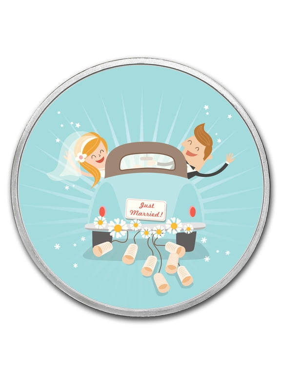 1 oz Silver Colorized Round - APMEX (Just Married, Newlyweds)