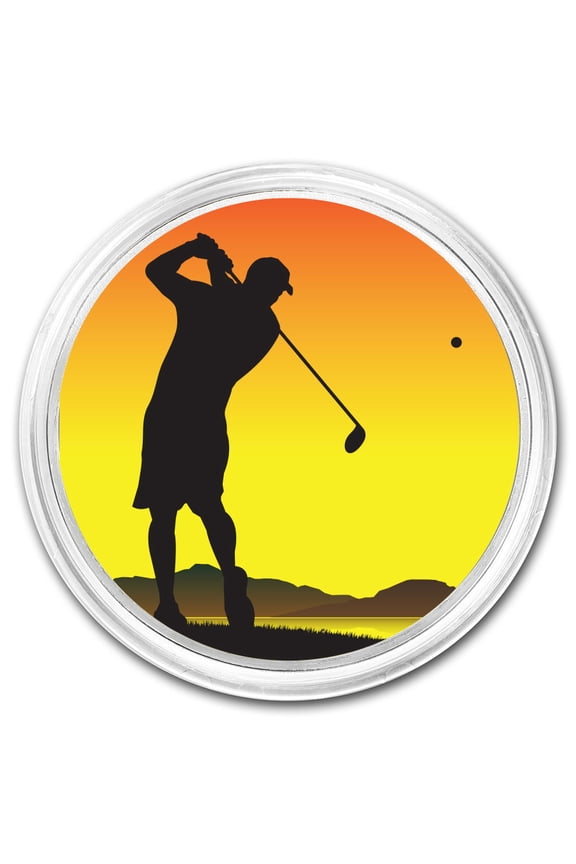 1 oz Silver Colorized Round - APMEX (Male Golfer)