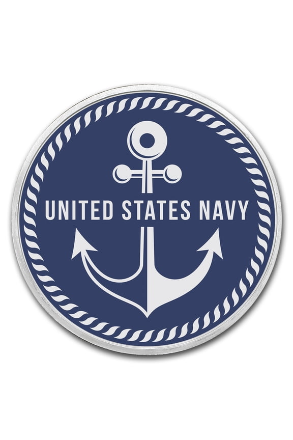 1 oz Silver Colorized Round - APMEX (Navy - Anchor)