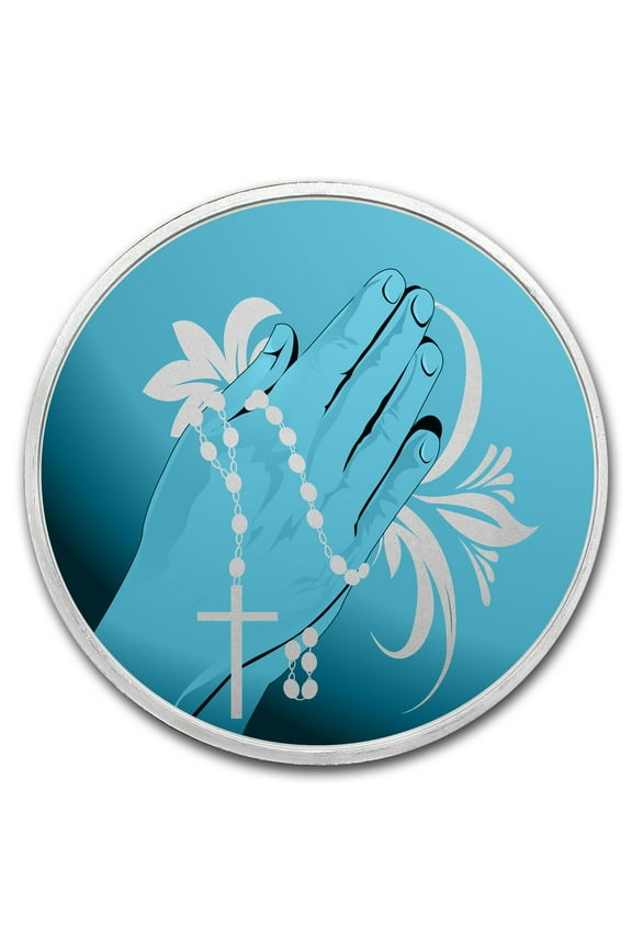 1 oz Silver Colorized Round - APMEX (Rosary Prayer)