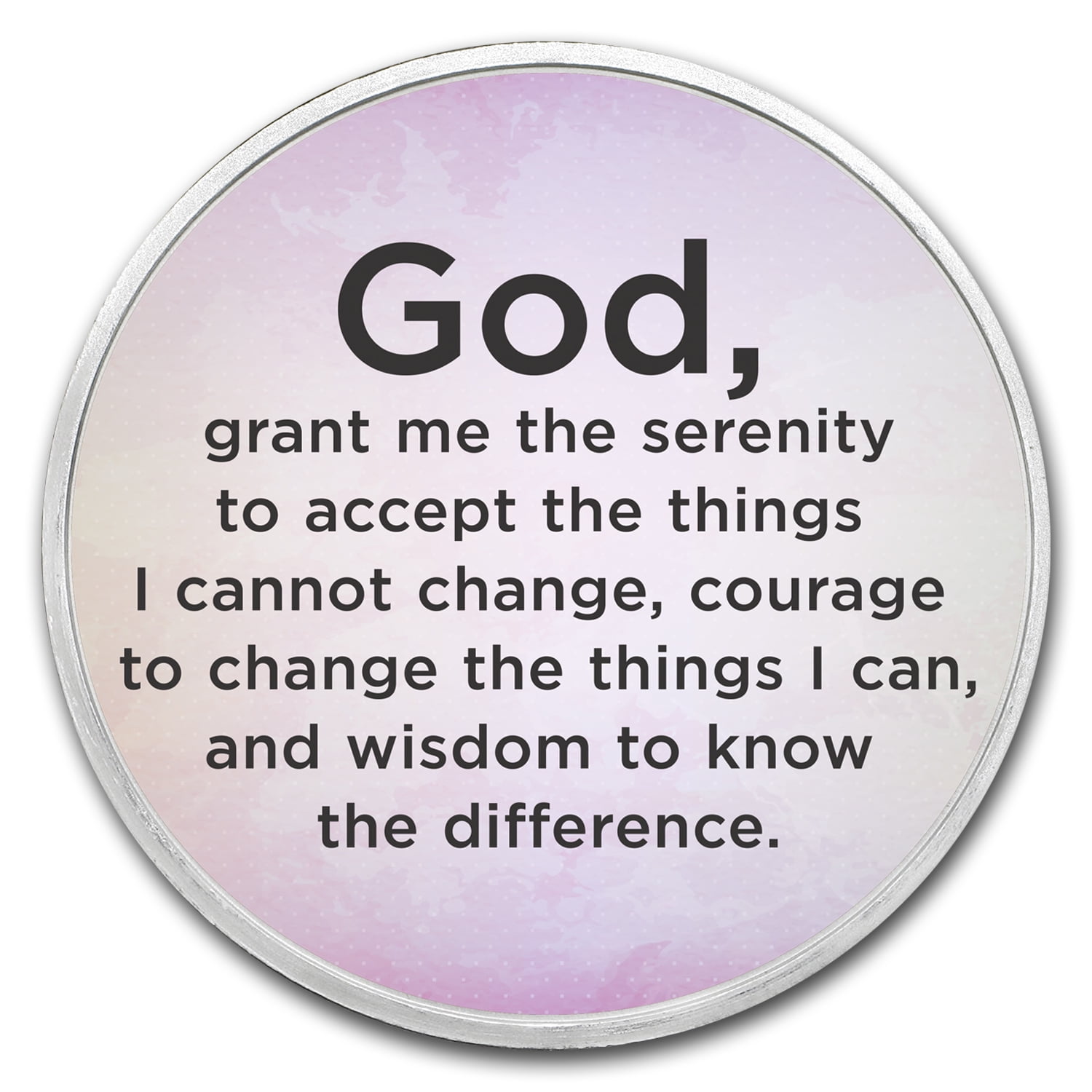 1 oz Silver Colorized Round - APMEX (Serenity Prayer, Lavender)