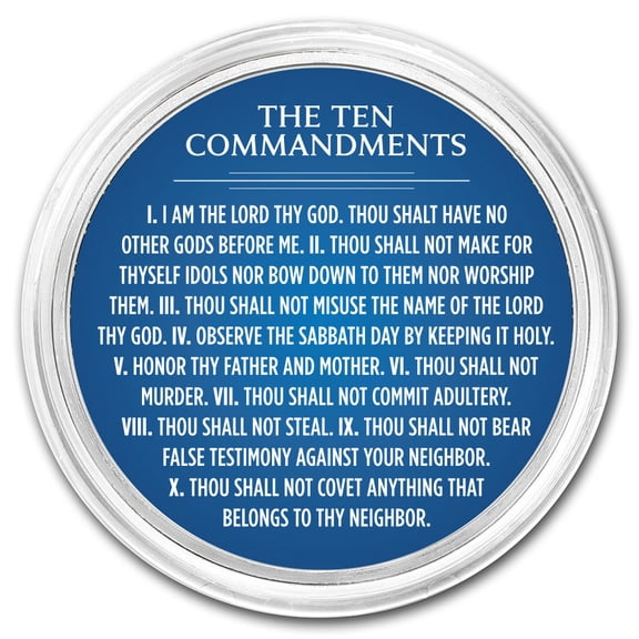 1 oz Silver Colorized Round - APMEX (Ten Commandments, Dark Blue)