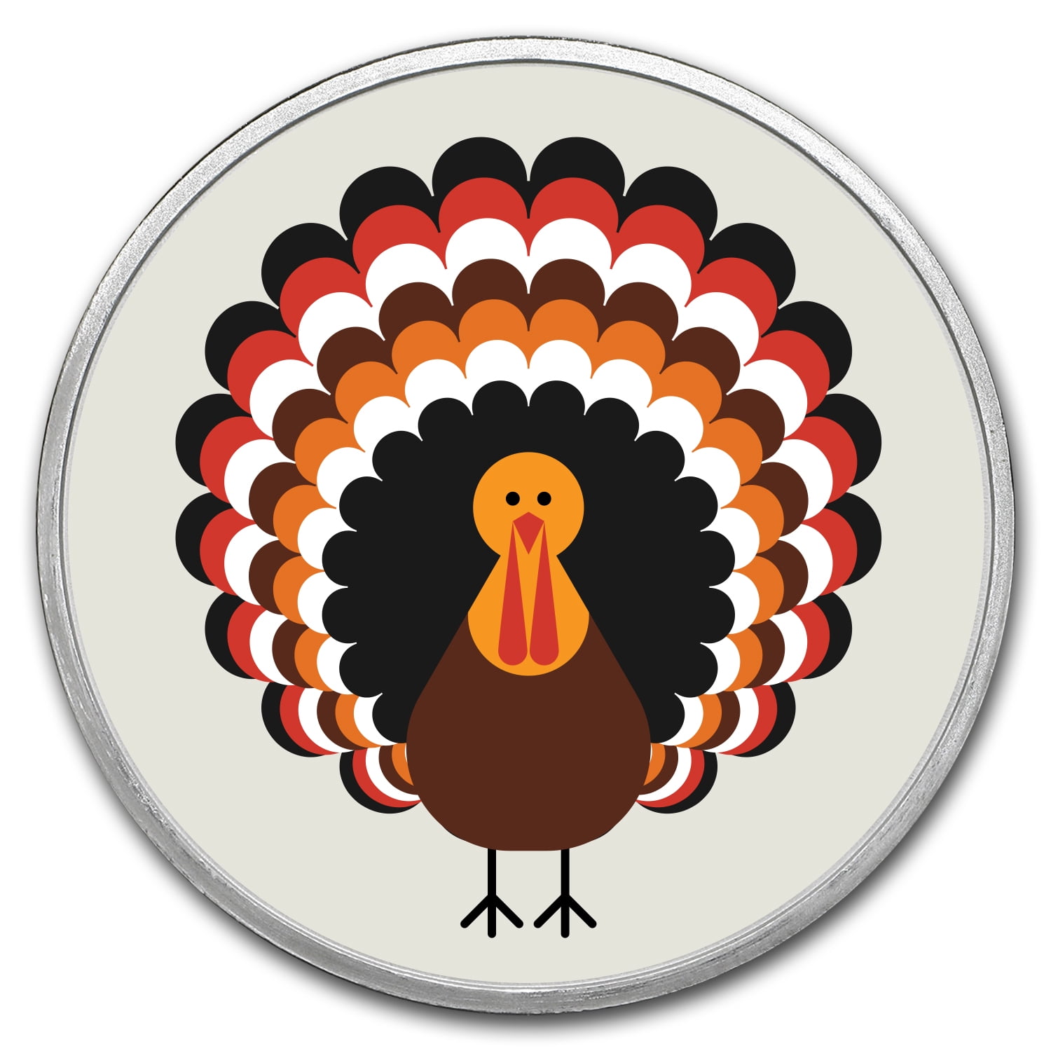 Thanksgiving Silver Rounds 1 oz Silver Colorized Round - APMEX (Turkey - Modern) - Walmart.com