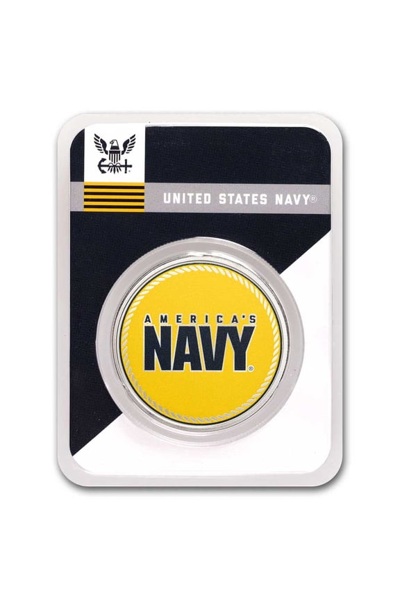1 oz Silver Colorized Round - America's Navy - U.S. Navy Logo