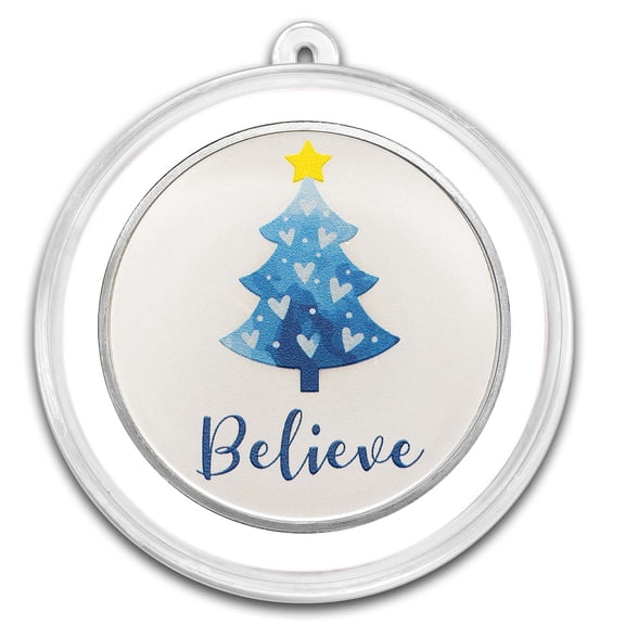 1 oz Silver Colorized Round - "Believe"