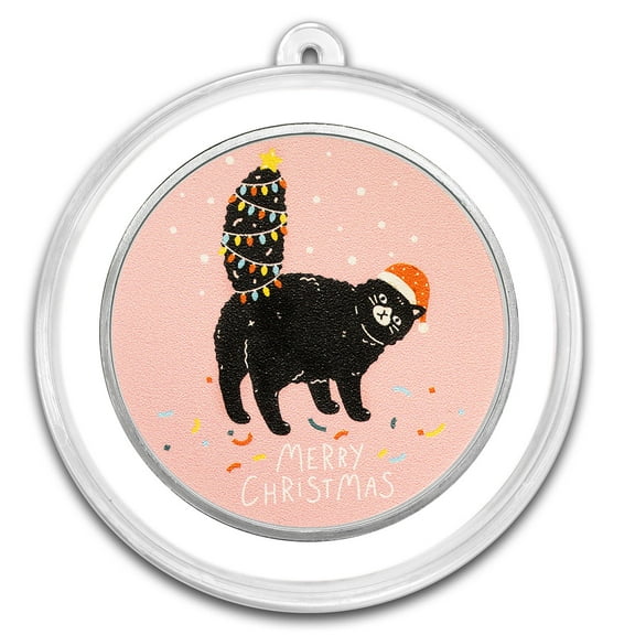 1 oz Silver Colorized Round - Cat: Dear Santa, Define "Good"