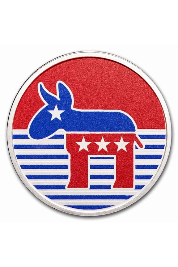 1 oz Silver Colorized Round - Democrat Donkey