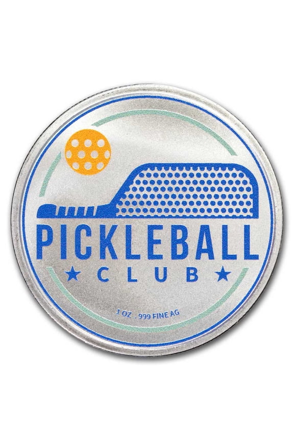 1 oz Silver Colorized Round - Pickleball