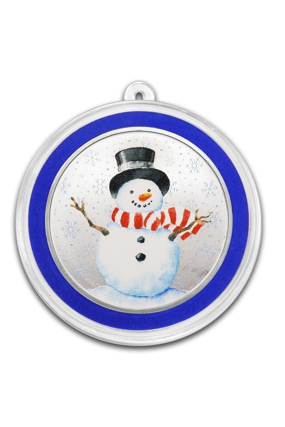 1 oz Silver Colorized Round - Season Greetings Snowman
