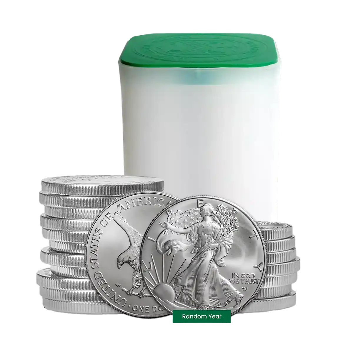 1 oz Silver Eagle Coin BU Random Year Tube of 20 Coins US Mint