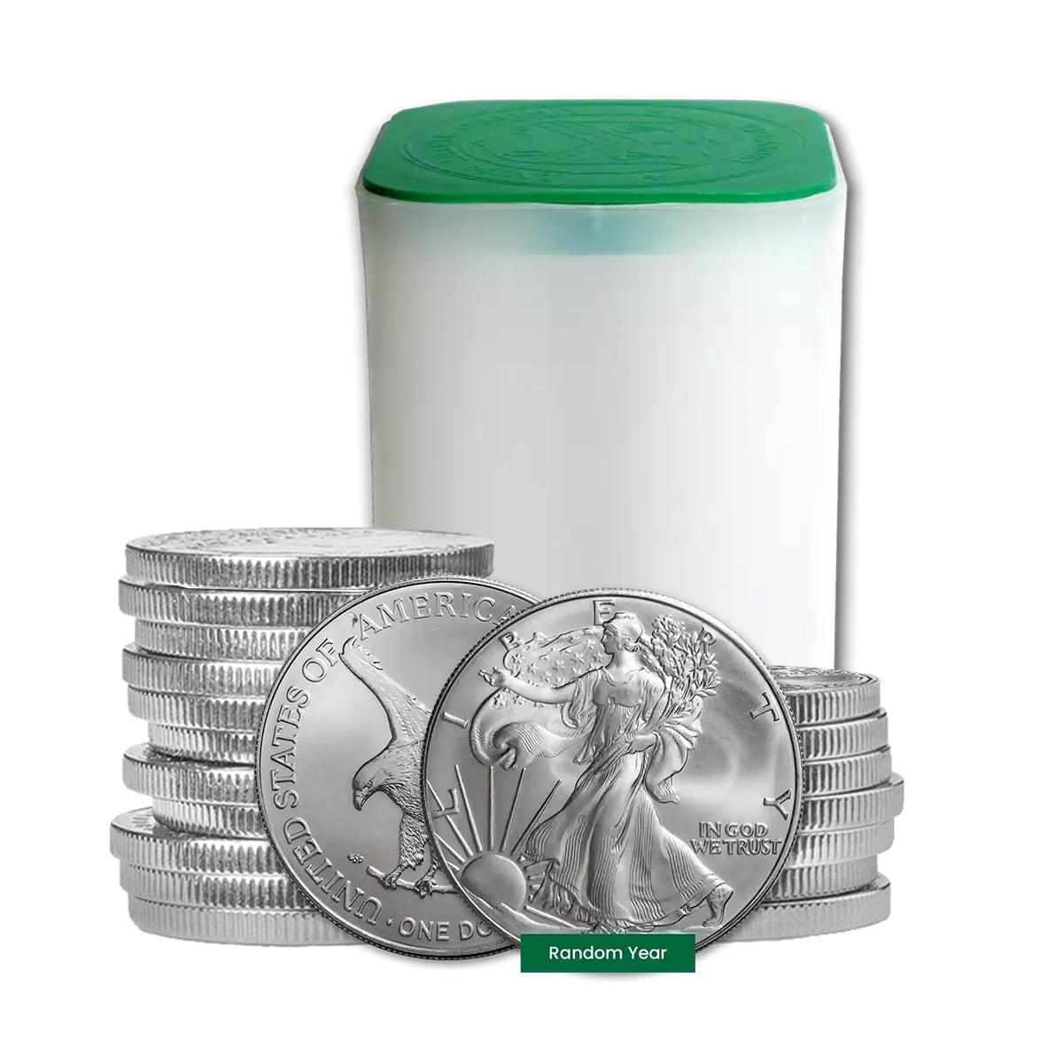 U.S. MINT 1 oz Silver Eagle Coin BU - Random Year - Tube of 20