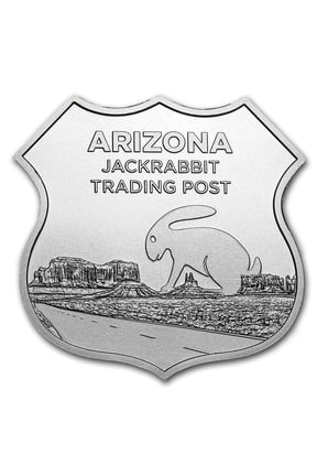 1 oz Silver - Icons of Route 66 Shield (Jack Rabbit Trading Post)