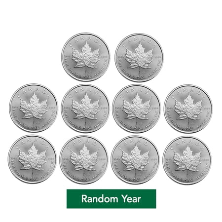 1 oz Silver Maple Leaf Coin - Random Year (Lot of 10)
