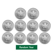1 oz Silver Maple Leaf Coin - Random Year Lot of 10