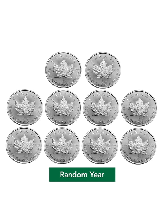 1 oz Silver Maple Leaf Coin - Random Year (Lot of 10)