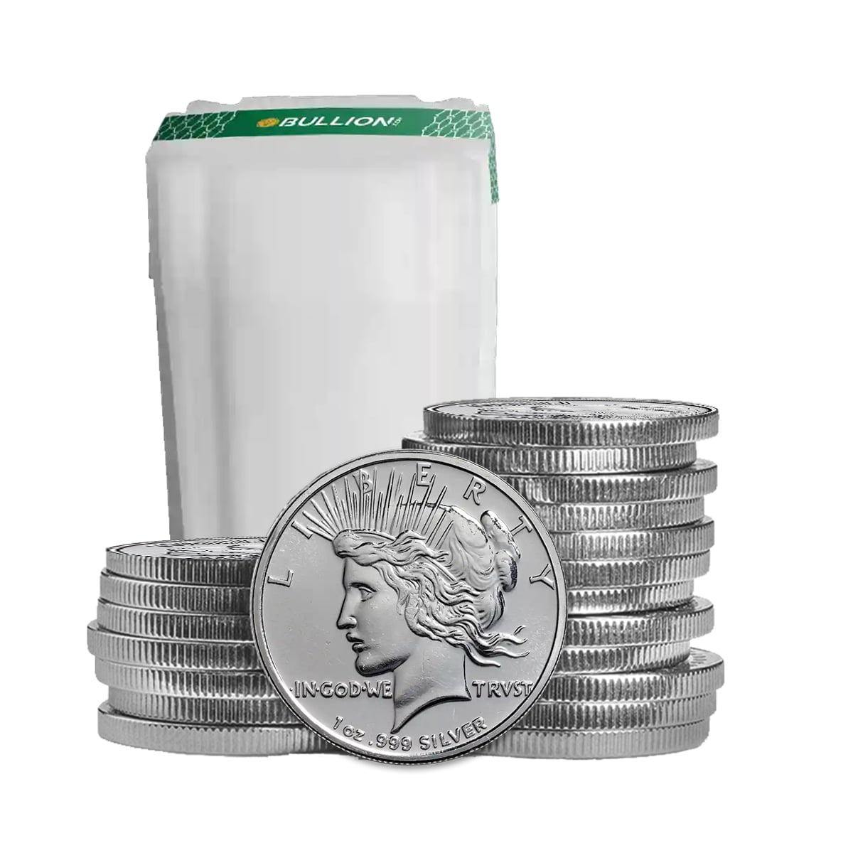 UNBRANDED 1 oz Silver Peace Dollar Round - Tube of 20 Rounds