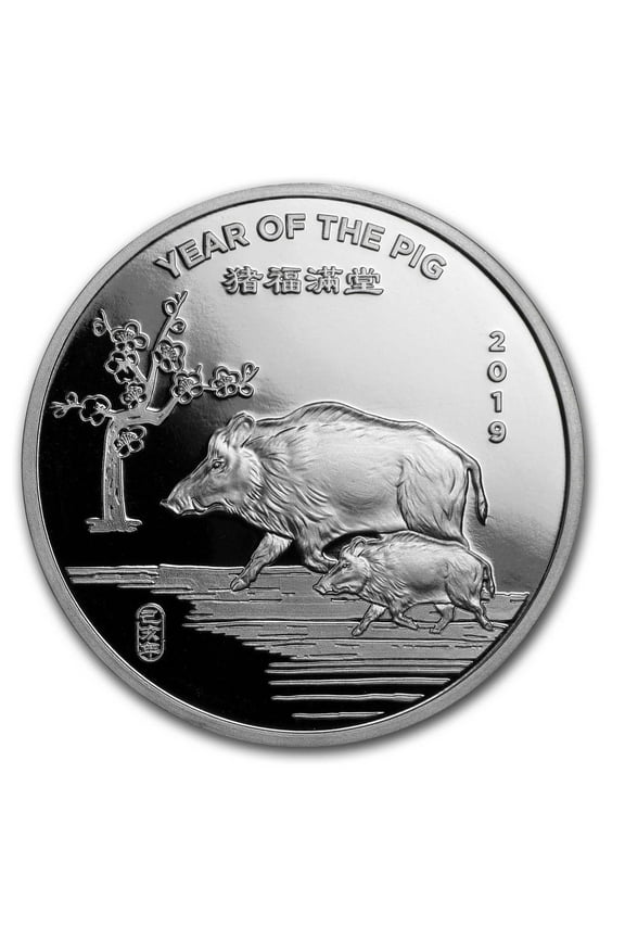 1 oz Silver Round - APMEX (2019 Year of the Pig)