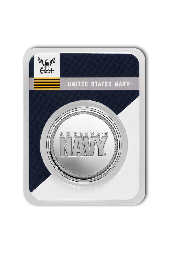 1 oz Silver Round - America's Navy - U.S. Navy Logo in TEP