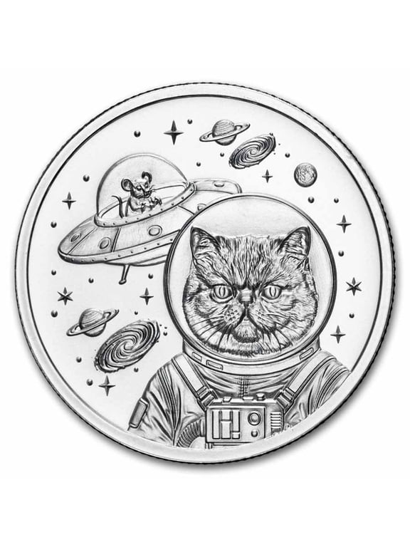 1 oz Silver Round - Cosmic Cat (Purrfectly Silver Series)