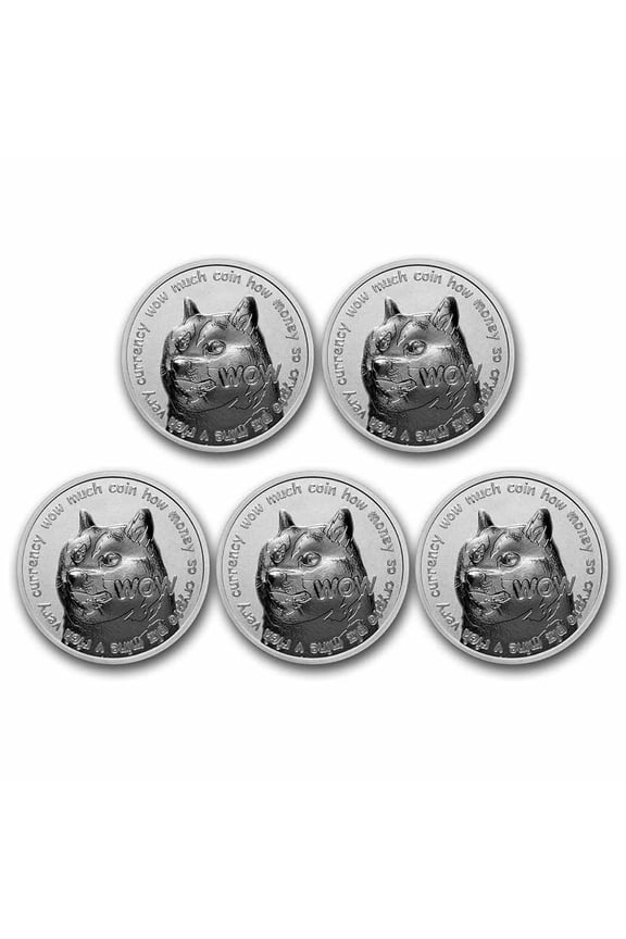 1 oz Silver Round - Dogecoin Round (Lot of 5)