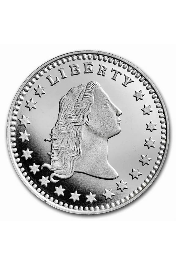 1 oz Silver Round - Flowing Hair Dollar Design
