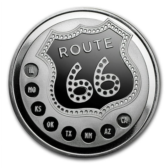 1 oz Silver Round - Get Your Kicks on Route 66