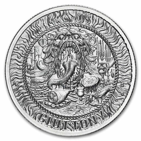 1 oz Silver Round - Gluttony (Seven Deadly Sins)