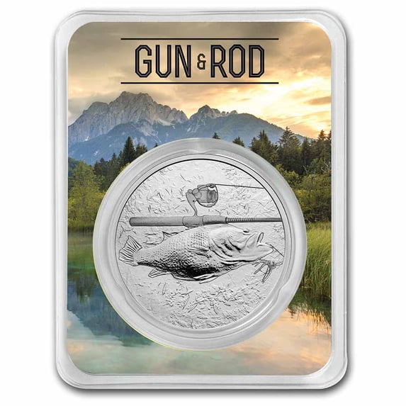 1 oz Silver Round - Gun & Rod (Bass) w/ TEP
