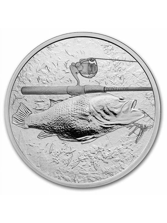 Collectible 1 oz Silver Round - Gun & Rod (Bass)