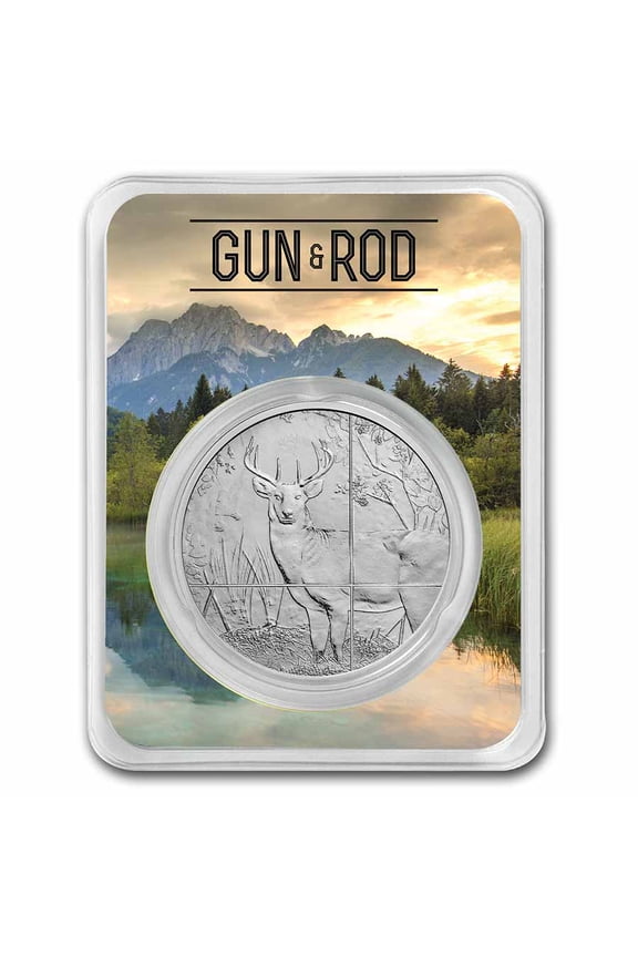 1 oz Silver Round - Gun & Rod (Deer) w/ TEP
