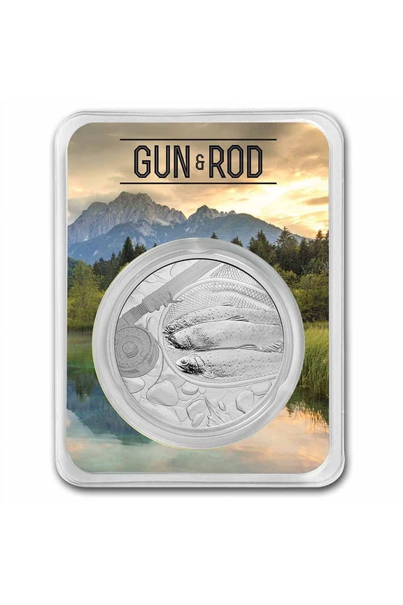 1 oz Silver Round - Gun & Rod (Trout) w/ TEP