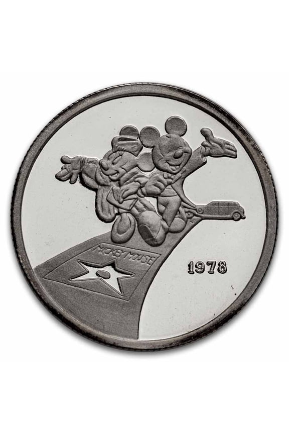 1 oz Silver Round - Hollywood Mickey (1978, Walk of Fame, Cap.)