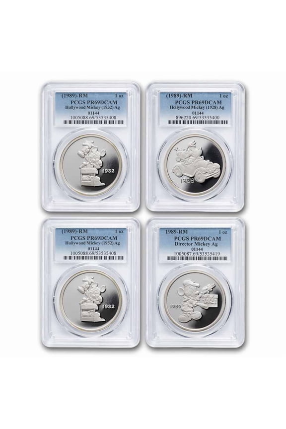 1 oz Silver Round - Hollywood Mickey (4 Piece Set/PR-69 PCGS)