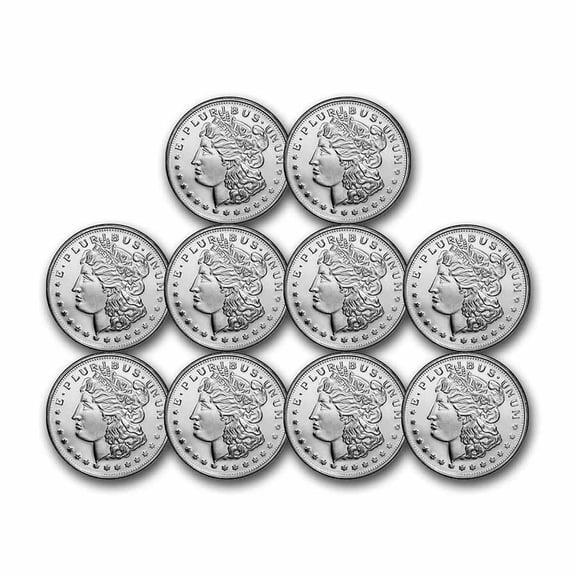 1 oz Silver Round - Morgan Dollar Design (Lot of 10) -Walmart