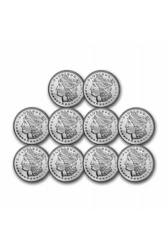 1 oz Silver Round - Morgan Dollar Design (Lot of 10) -Walmart
