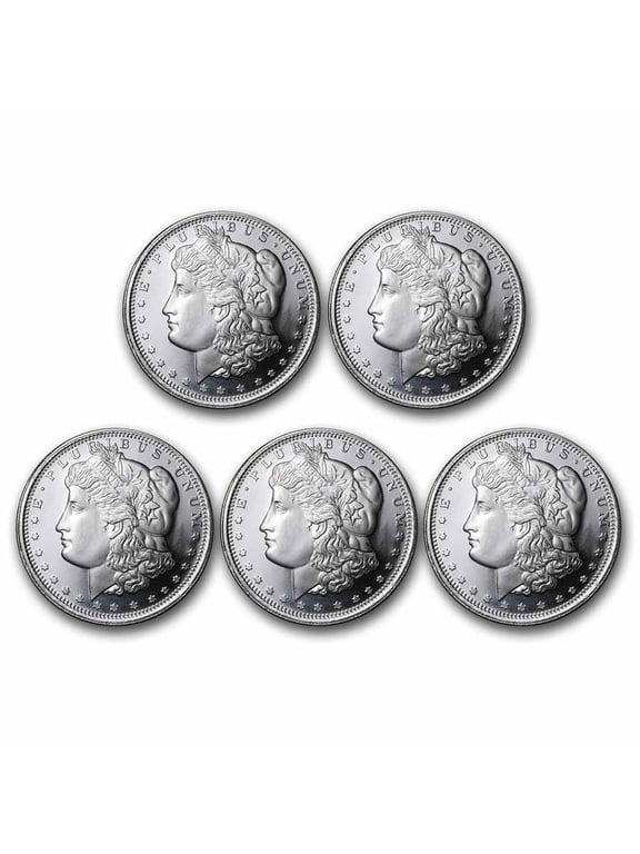 1 oz Silver Round - Morgan Dollar Design - (Lot of 5)