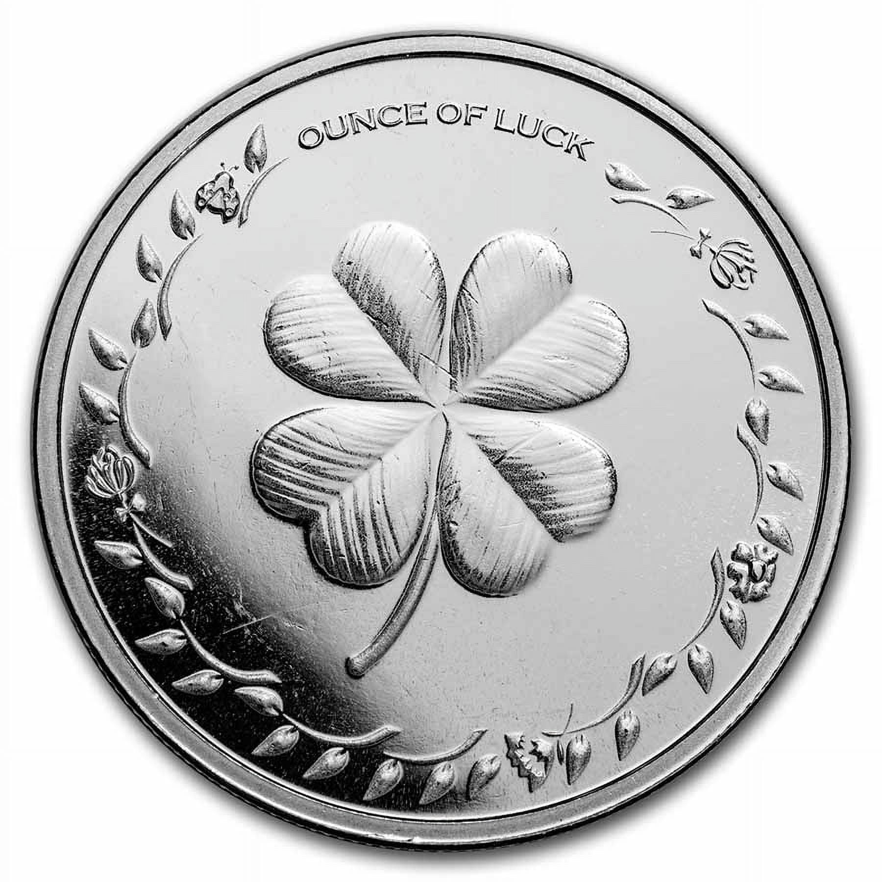 1 oz Silver Bullion Round - Ounce of Luck Clover & Horseshoe for Value  Investment - Walmart.com