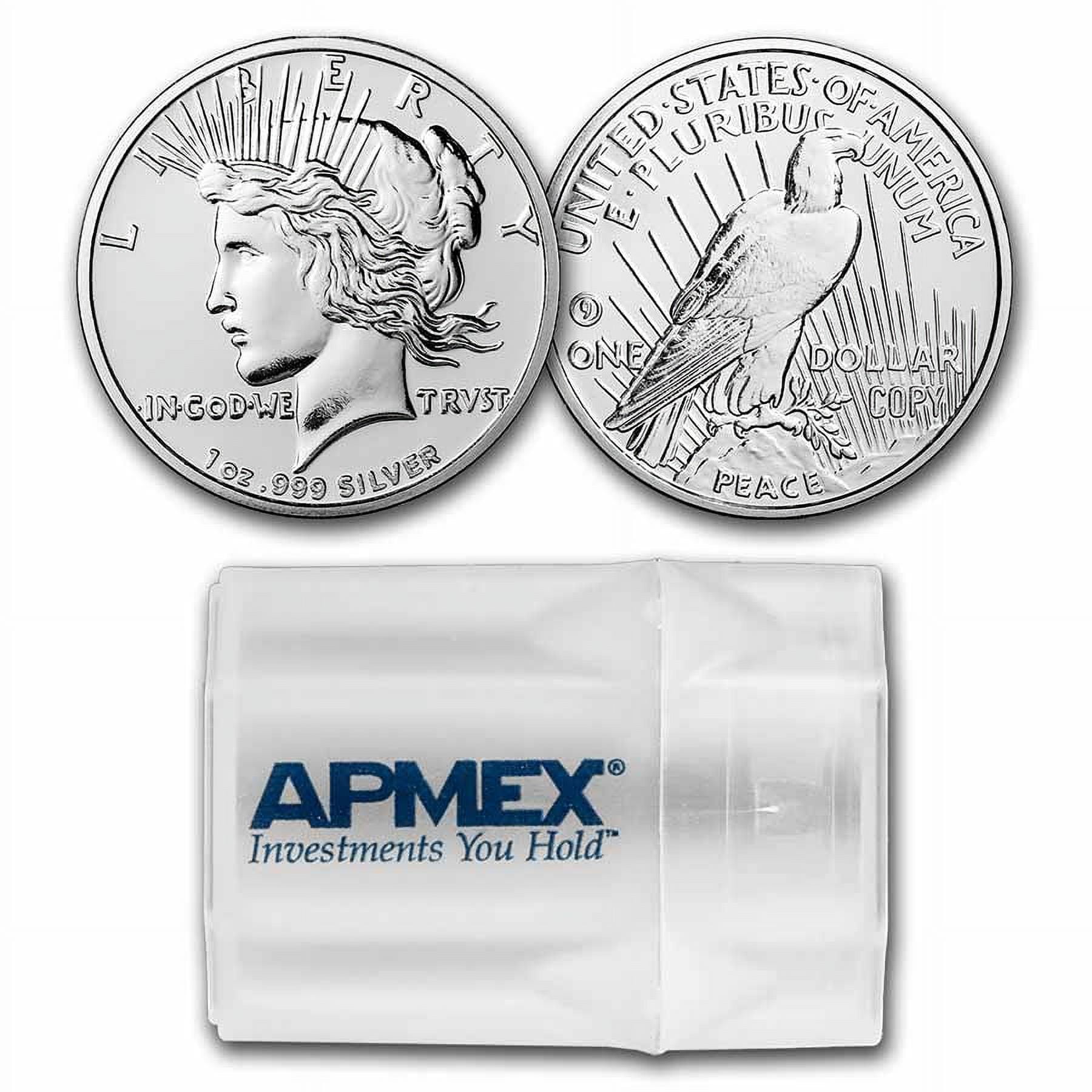 9FINE MINT 1 oz Silver Round - Peace Dollar (20-Count Tube)