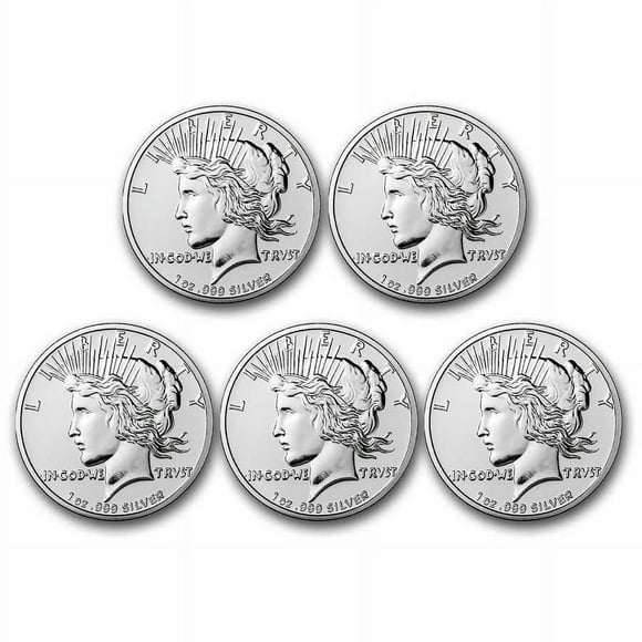 1 oz Silver Round - Peace Dollar (Lot of 5)