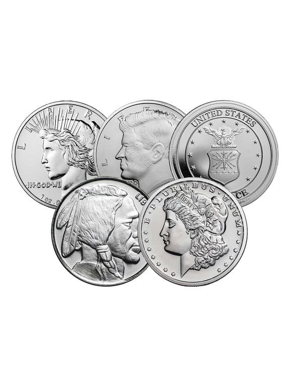 1 oz Silver Round - Random Design - Lot of 5