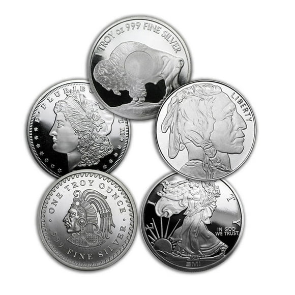 1 oz Silver Round - Secondary Market - Lot of 5 - Walmart