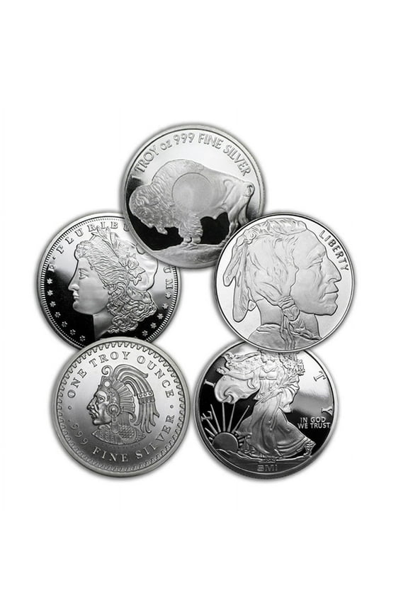 1 oz Silver Round - Secondary Market - Lot of 5 - Walmart
