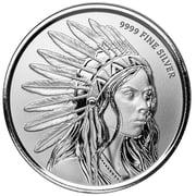1 oz Silver Round - Silver Buffalo Girl .999 Silver Bullion Round by Scottsdale Mint