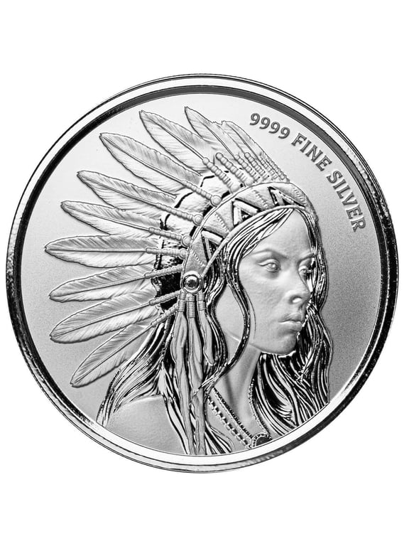 1 oz Silver Round - Silver Buffalo Girl .999 Silver Bullion Round by Scottsdale Mint
