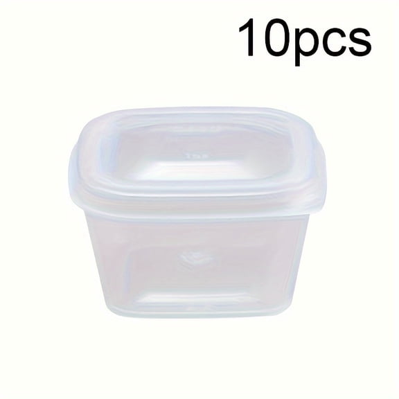 1 oz Square Containers with Hinged Lids, Disposable Dipping Sauce Cups Small Plastic Condiment Cup, Leak Proof Square Sauce Container For Food Samples, Salad Dressing