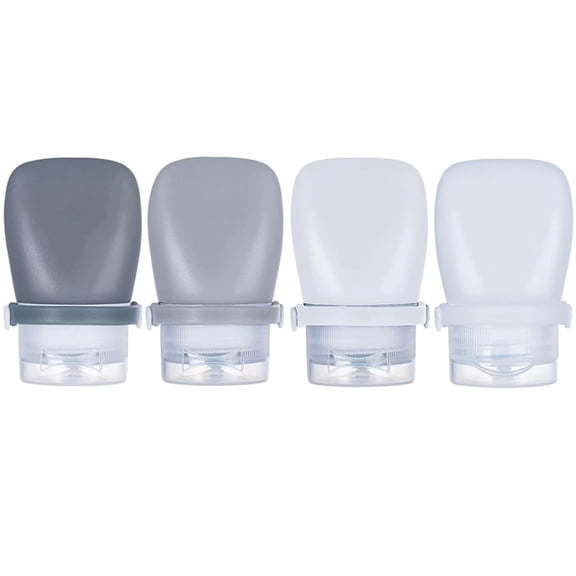 1 oz Travel Bottles, Leakproof Silicone Squeeze Bottle Mini Travel Size Container for Toiletries Lotion Shampoo and Conditioner Liquid Salad Dressing to go Condiment, TSA Approved, 4 Pack